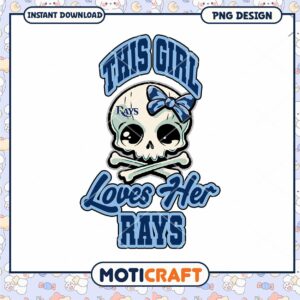 Cute Skull Rays Girl PNG Design