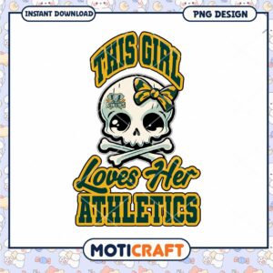Cute Skull Girl Loves Athletics PNG