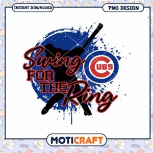 Cubs Swing for the Ring PNG Design Instant Download