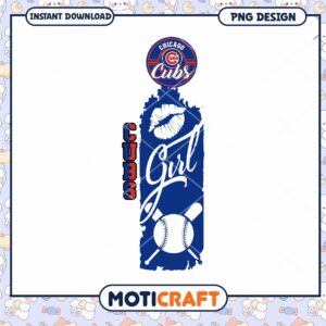 Cubs Girl PNG Baseball Design