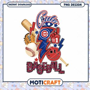 Cubs Baseball PNG Design Instant Download for Fans