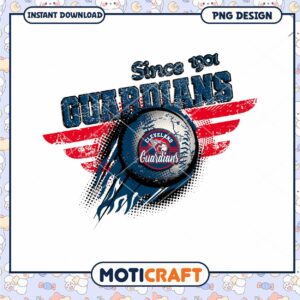 Cleveland Guardians Since 1901 Vintage Baseball PNG Design