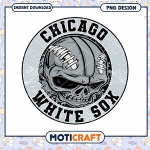 Chicago White Sox Skull Design PNG Instant Download Art