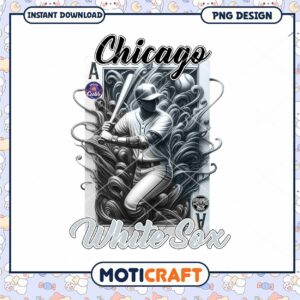 Chicago White Sox Baseball Player Black and White PNG Art