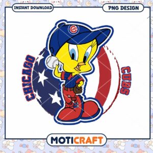 Chicago Cubs Cartoon Character PNG Instant Download Design