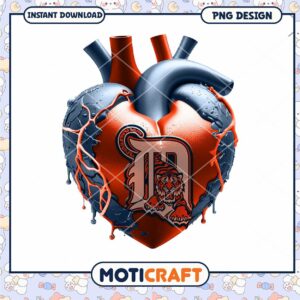 Detroit Tigers Heart PNG Design