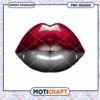 Stylish Red and Gray Lips PNG Digital Download Design