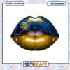 Stylish Blue and Gold Lips PNG Design for Instant Download