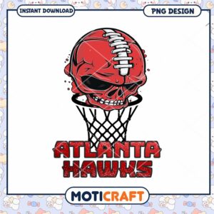 Skull Basketball Design Atlanta Hawks PNG Instant Download