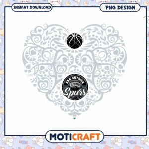 San Antonio Spurs Heart PNG Design