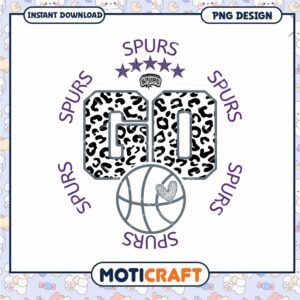 San Antonio Spurs Go PNG Design with Leopard Print Style