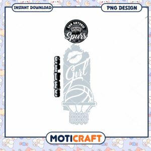 San Antonio Spurs Girl Basketball PNG Design Download