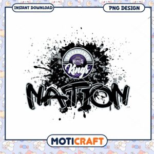 Sacramento Kings Nation PNG Design Instant Download Art