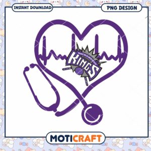 Sacramento Kings Heartbeat Stethoscope PNG Design Download