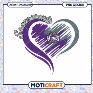 Sacramento Kings Heart Design Instant Download PNG File