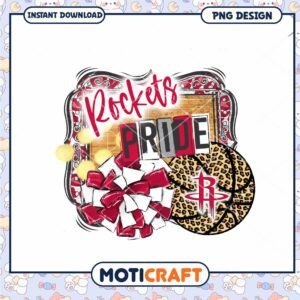 Rockets Pride PNG Design for Basketball Fans Instant Download