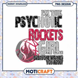 Psychotic Rockets Girl PNG Design for Instant Download