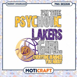 Psychotic Lakers Girl Graphic for Sports Fans Download PNG