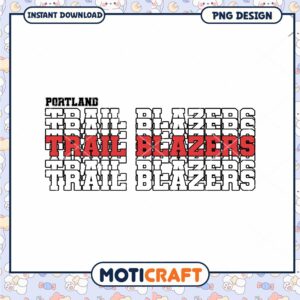 Portland Trail Blazers Retro PNG Design Instant Download