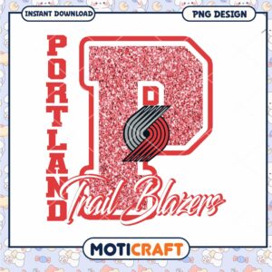 Portland Trail Blazers PNG Glitter Design