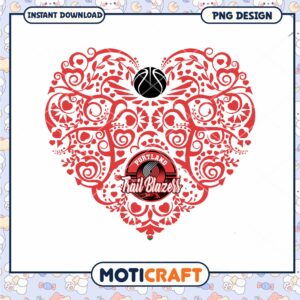 Portland Trail Blazers Heart PNG Design