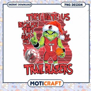 Portland Trail Blazers Grinch PNG Design Instant Download