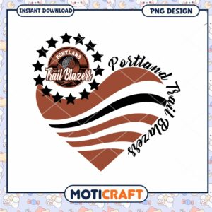 Portland Trail Blazers Heart PNG Art Instant Download Design