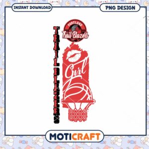 Portland Trail Blazers Girl Basketball PNG Design Download