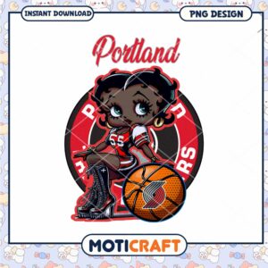 Portland Basketball Girl PNG Design for Instant Download