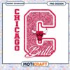 Pink Glitter Chicago Bulls PNG Design