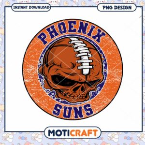 Phoenix Suns Skull Football PNG Design Instant Download
