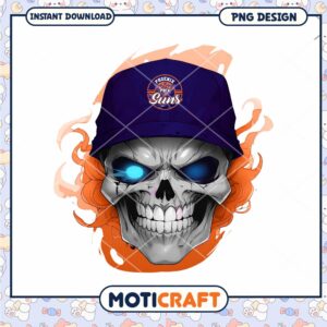 Phoenix Suns Skull PNG Design Instant Download Art
