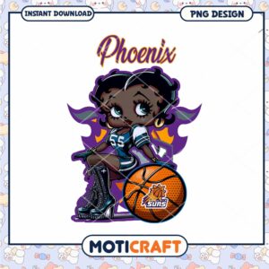 Phoenix Suns PNG Design Cartoon Basketball Girl Art