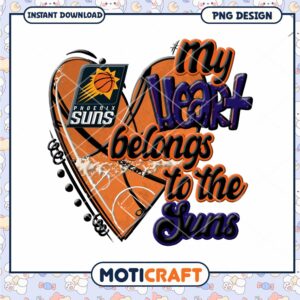 Phoenix Suns Heart PNG Design