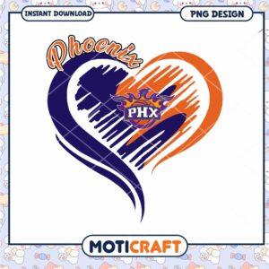 Phoenix Heart Design for Sports Fans Instant Download PNG