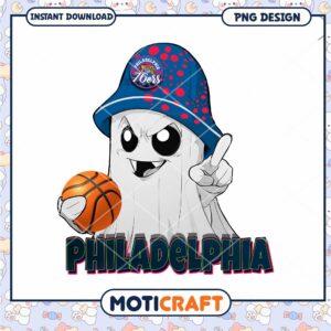 Philadelphia Basketball Ghost Design PNG Instant Download