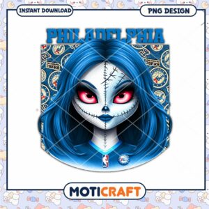 Philadelphia 76ers Halloween PNG Design for Instant Download