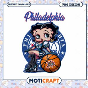 Philadelphia 76ers Betty Boop PNG Design