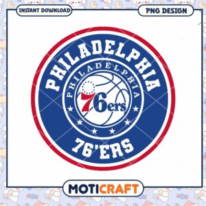 Philadelphia 76ers Basketball Logo PNG Instant Download Design