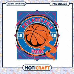 Philadelphia 76ers Basketball PNG Design Instant Download