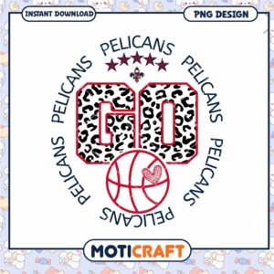 Pelicans Go Basketball PNG Design