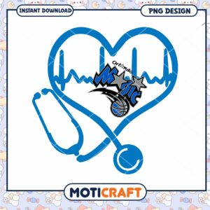 Orlando Magic Heartbeat Stethoscope PNG Design Download