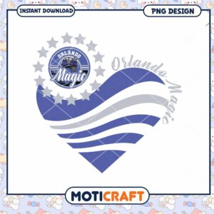 Orlando Magic Heart PNG Design Instant Download