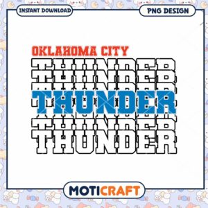 Oklahoma City Thunder Sports PNG Design for Instant Download
