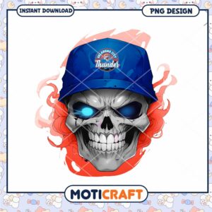 Oklahoma City Thunder Skull PNG Design for Instant Download