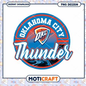 Oklahoma City Thunder PNG Design for Instant Download