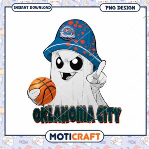 Oklahoma City Basketball Ghost PNG Digital Download Design