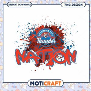 OKC Thunder Nation PNG Sublimation Design