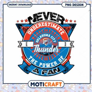 OKC Thunder Fan Power PNG Design