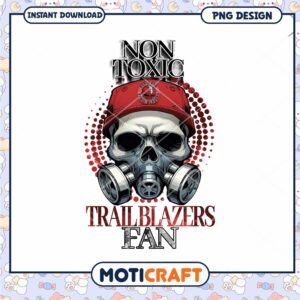Non Toxic Trailblazers Fan Skull Art Instant Download PNG